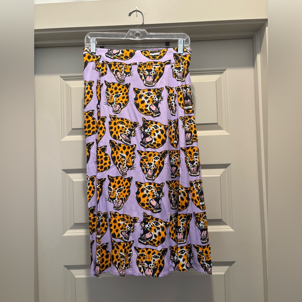 NWOT Nooworks Slip Skirt Cheetah Head